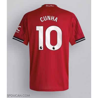 Muški Nogometni Dres Manchester United Matheus Cunha #10 Domaci 2025-26 Kratak Rukav Muški Nogometni Dres Manchester United Matheus Cunha #10 Domaci 2025-26 Kratak Rukav